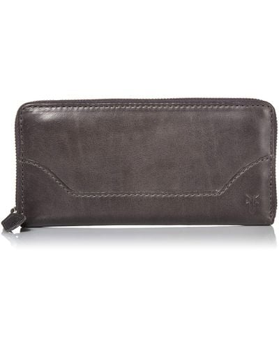 Frye Melissa Zip Around Leather Wallet - Gray