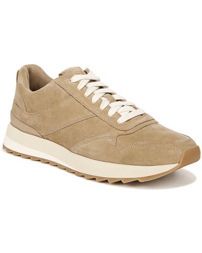 Vince S Edric Lace Up Runner Sneakers Camel Beige Suede 9 M - Natural