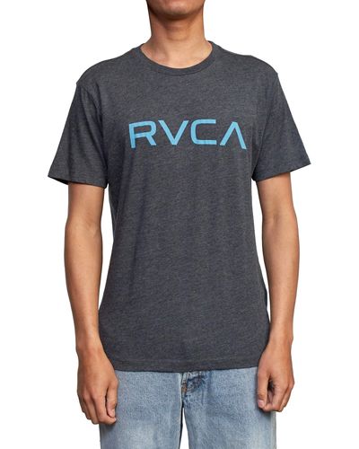 RVCA Premium Red Stitch Short Sleeve Graphic Tee Shirt - Gray