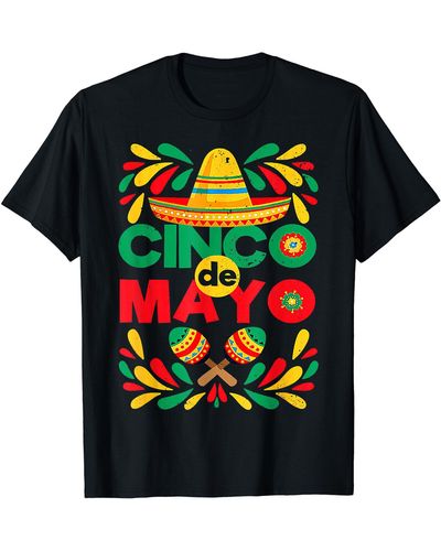 Birkenstock Fiesta Cinco De Mayo Mexico Vintage Sombrero Taco Mexican T-shirt - Black