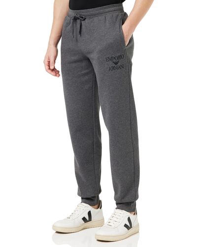 Emporio Armani Iconic Terry Joggers in Blue for Men | Lyst