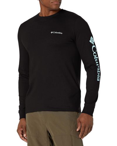 Columbia S Long Sleeve Tee Shirt Outdoors; Fishing; Camping; Hiking T Shirt - Black