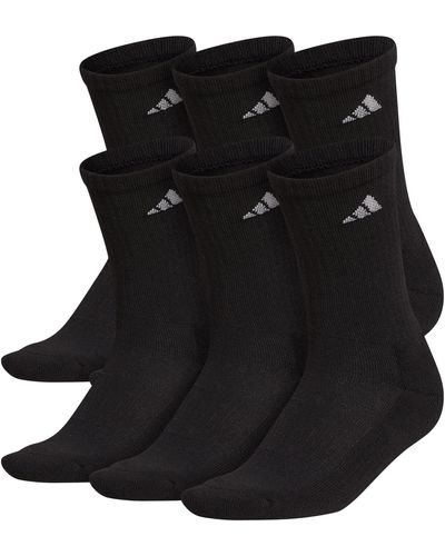 adidas Athletic Cushioned Quarter Socks 6 Pairs - Black