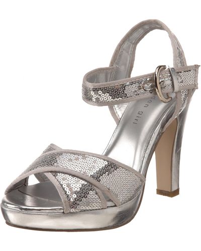 Madden Girl Sparrks Open-toe Pump,silver Sequin,10 M Us - Gray