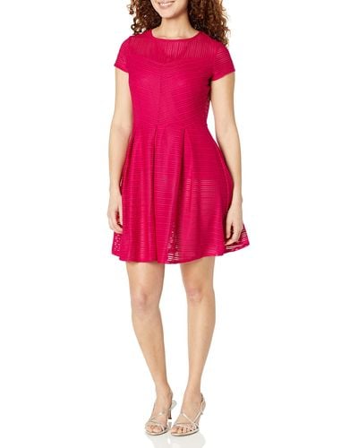 Emporio Armani A|x Armani Exchange Sheer Collar A-line Dress - Pink