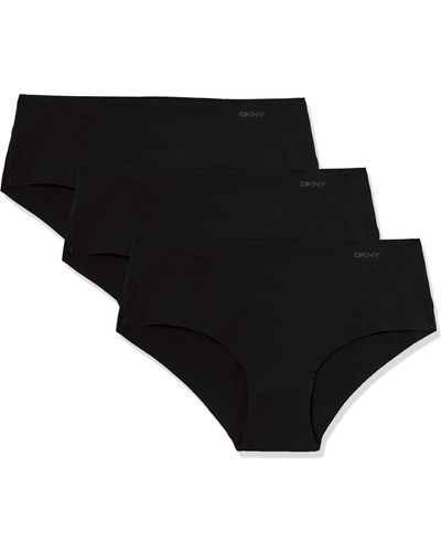DKNY Litewear Cut Anywhere Hipster Panties 3 Pack Box Multipack - Black