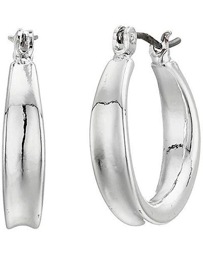 Napier Silver-tone Small Clickit Hoop Earrings - Metallic