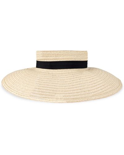 Jessica Simpson Packable Straw Visor Hat - Natural