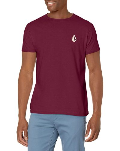 Volcom Mens Blaquedout Short Sleeve Tee T Shirt - Red