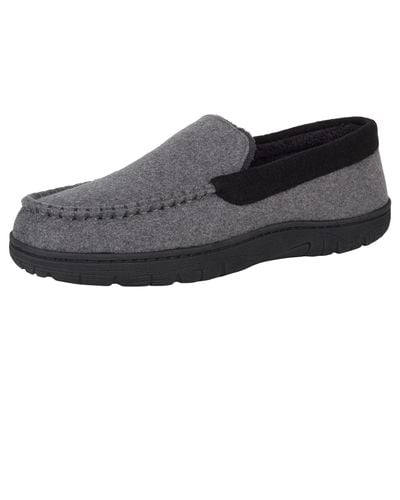 Hanes S Slippers House Shoes Moccasin Comfort Memory Foam Indoor Outdoor Fresh Iq - Gray