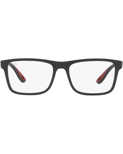 Ray-Ban Rx7205m Scuderia Ferrari Collection Rectangular Prescription Eyewear Frames - Black