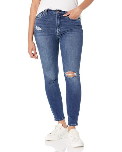 7 For All Mankind Gwenevere High Waist Distressed Skinny Jean - Blue