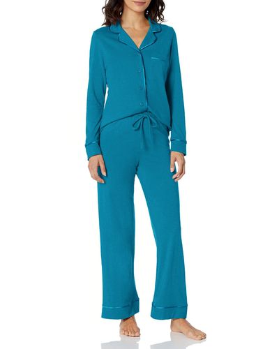Cosabella Bella Long Sleeve Top & Pant Pajamas - Blue
