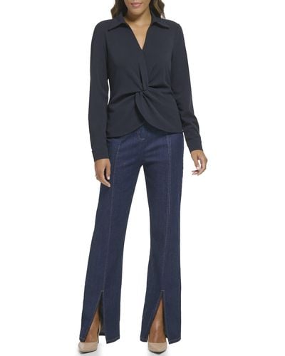 Calvin Klein Long Sleeve Suits Top - Blue
