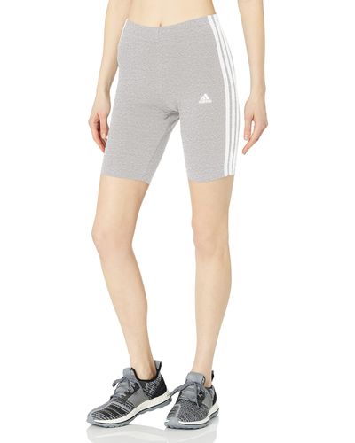 adidas Plus Size Essentials 3-stripes Bike Shorts - Gray