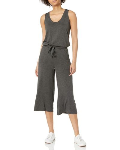 Daily Ritual Supersoft Terry Sleeveless Wide-leg Jumpsuit - Gray