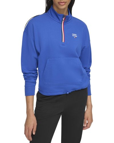 Tommy Hilfiger Soft French Terry Quarter Zip - Blue