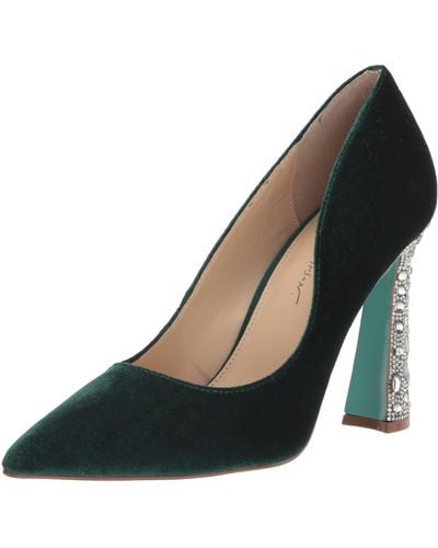 Bottes à Talon Compensé Betsy Johnson - Cuir Vert/gris, Taille US 6.5, Talon 5.5 Pouces, Occasion