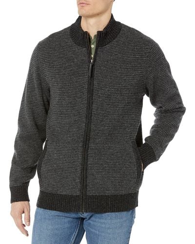 Pendleton Shetland Wool Full Zip Sweater - Gray