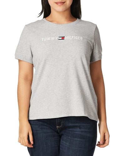 Tommy Hilfiger Performance T-shirt-soft Crew-neck Basic Summer Tee - Gray