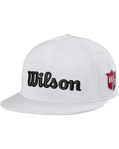 Wilson Men's Tour Flat Brim Hat - One Size, White/black