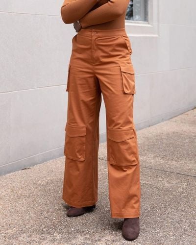 The Drop Adobe Wide Leg Cargo Pants By @sweetlikeoyin - Orange