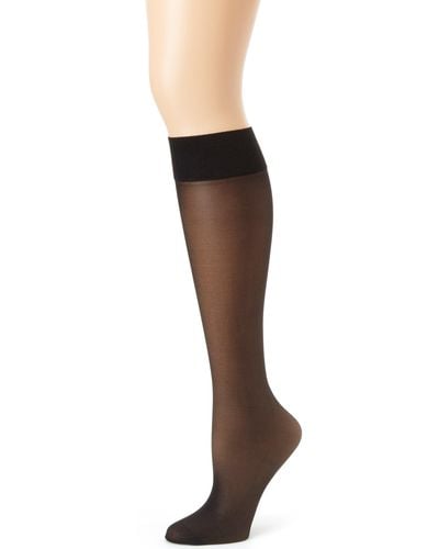 Hanes Silk Reflections Alive Full Support 2 Pack Sheer Knee Highs - Black