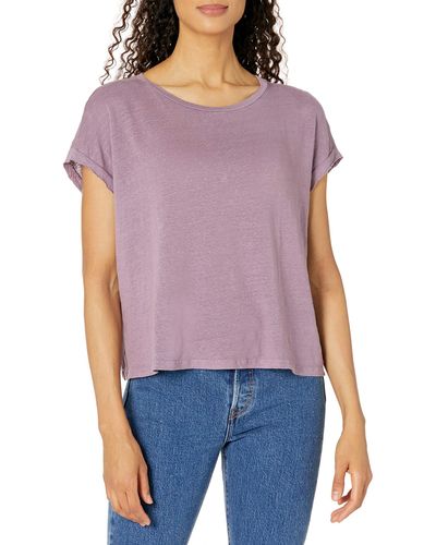 Velvet By Graham & Spencer Hudson Linen Knit T-shirt - Purple