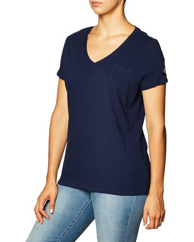 Calvin Klein Short Sleeve Cropped Logo T-shirt - Blue