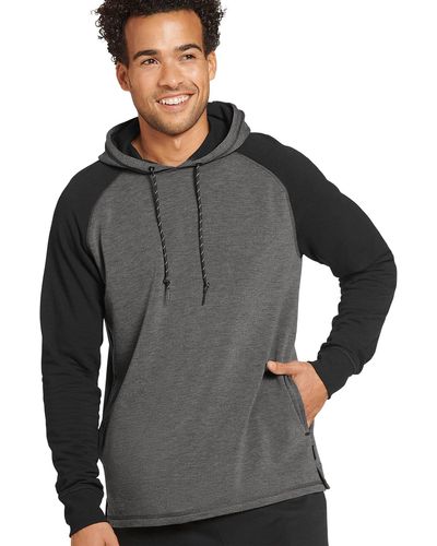 Jockey Sportswear Colorblocked Lightweight Fleece Pullover Hoodie - Gray