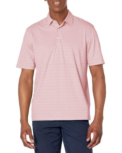 Greg Norman Collection Freedom Micro Pique Stripe Polo - Red