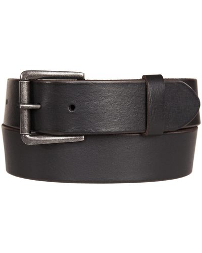 Lucky Brand Minimalist Leather Belt For With Nickle Finish Roller Buckle - Black