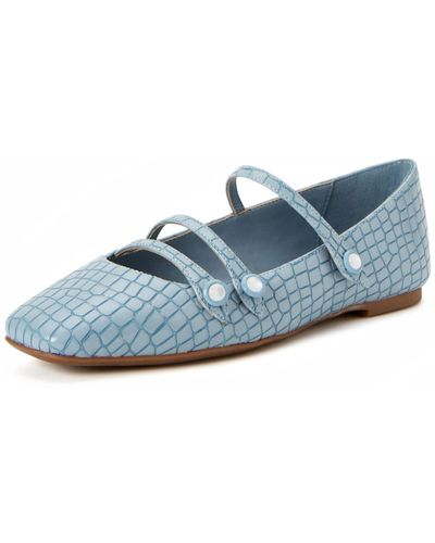 Katy Perry The Evie Button Flat Ballet - Blue