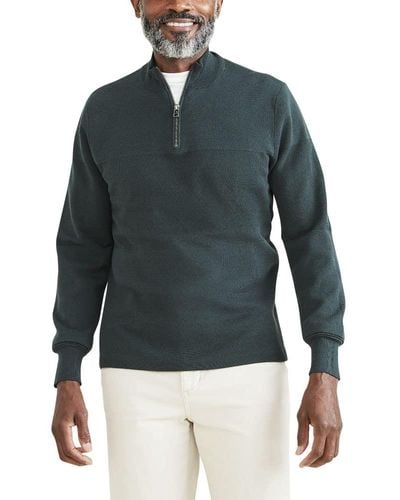 Dockers Regular Fit Long Sleeve Quarter Zip Sweater, - Blue