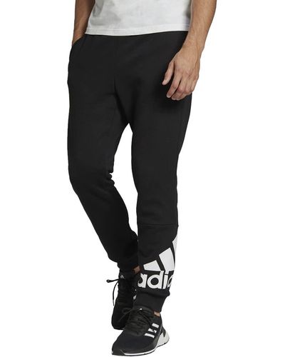 adidas Big & Tall Big Logo Tapered Cuff Fleece Pants Black/White 3XLT - Schwarz