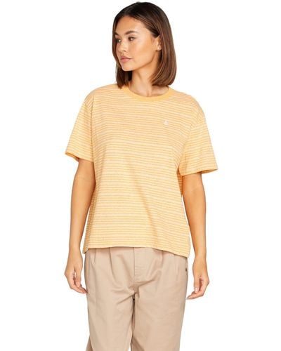 Volcom Party Pack Short Sleeve Striped Tee - Natural