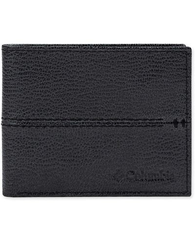 Columbia Pebbled Extra Capacity Bifold Wallet - Black