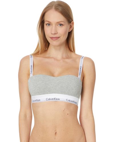 Calvin Klein Modern Cotton Lightly Lined Bandeau - Gray
