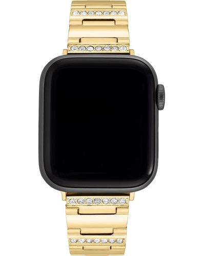 Anne Klein Premium Crystal Accented Fashion Bracelet For Apple Watch - Black
