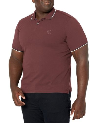 Emporio Armani A | X Armani Exchange Classic Cotton Piquet Polo With Tipping - Red