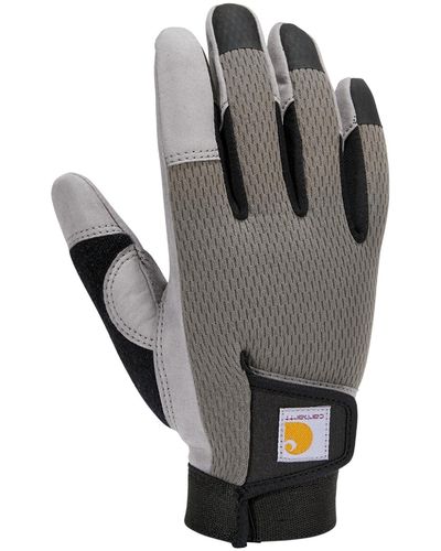 Carhartt Synthetic Leather High Dexterity Touch Sensitive Secure Cuff Glove - Gray