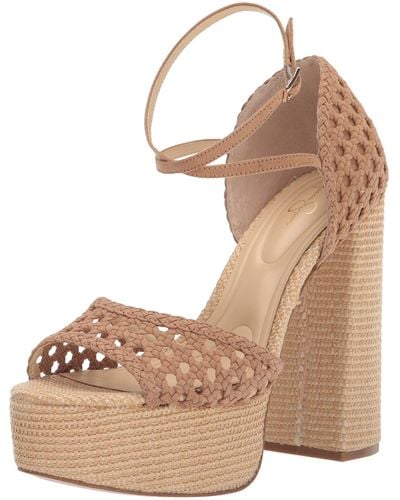 Jessica Simpson Aditi Peep Toe Platform Sandal Wedge - Brown
