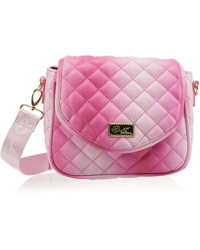 Betsey Johnson Luv Betsey Lbkatya Quilted Flap Crossbody With Pouch - Pink