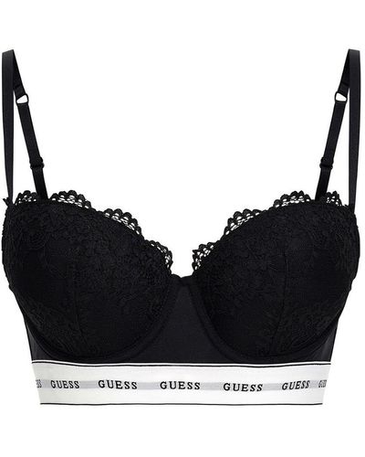 GUESS Women's Active Medium Support Sports Bra with Lace-Up Detail, Jet  Black, Extra Small at  Women's Clothing store
