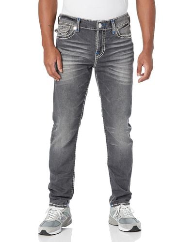 True Religion Brand Jeans Rocco Double Raised Super T Flap Skinny Jean - Blue