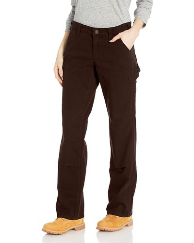 Carhartt Womens Rugged Flex Loose Fit Canvas Double-front Work Pants - Brown
