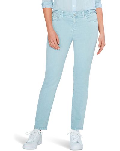 NIC+ZOE Nic+zoe Colored Mid Rise Straight Ankle Jeans - Blue