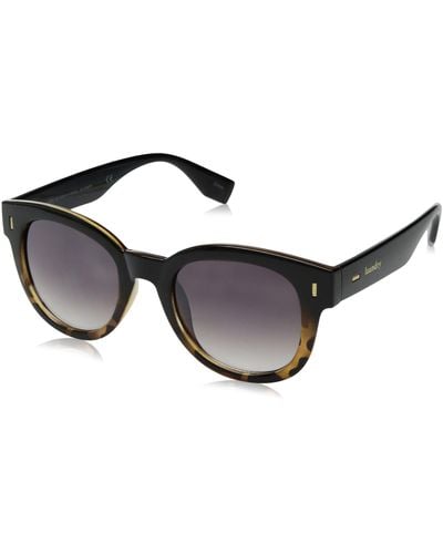 Laundry by Shelli Segal Ls121 Cat Eye Oversized Uv Protective Round Sunglasses. Stylish Gifts For - Black