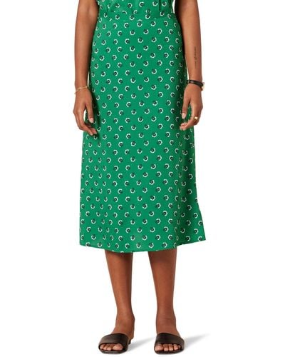 Amazon Essentials Falda Midi de Georgette Mujer - Verde