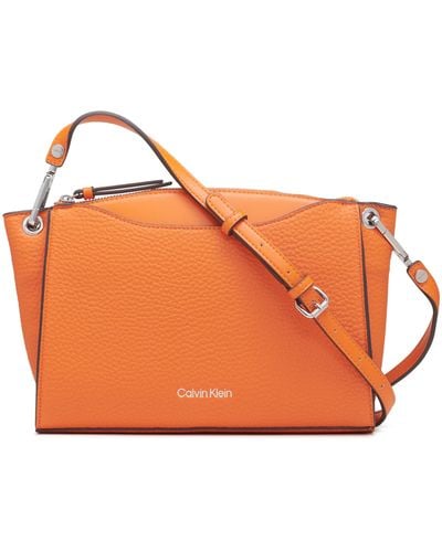 Calvin Klein Garnet Top Zip Crossbody - Orange